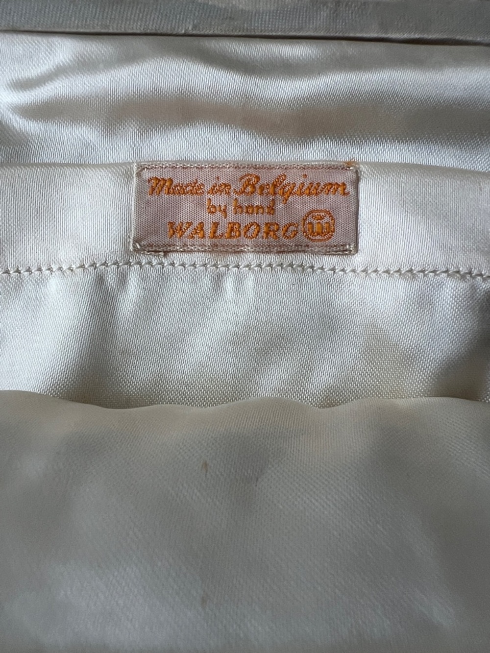 Vintage Walborg Hand Made Belgium Off White Beaded Clutch Hand Bag Gold Clasp - Picture 6 of 7